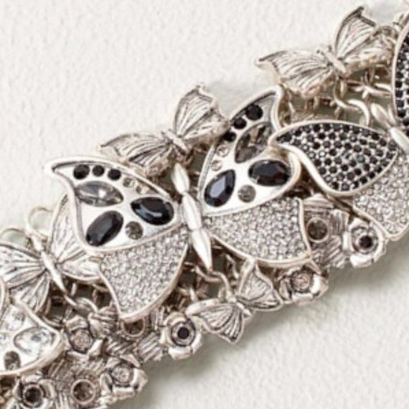 WHBM * 3D Butterfly & Silvertone Statement Bracelet UNIQUE! - Picture 7 of 7